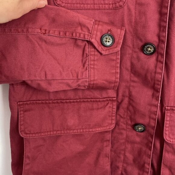 Barbour 6 Saltwater Overshirt Burgundy Red Mulberry Cotton - Picture 9 of 13